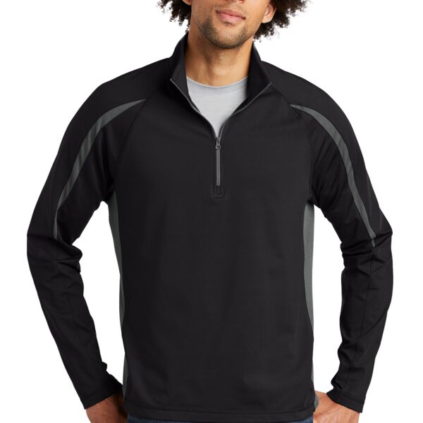 Sport Wick ® Stretch 1/2 Zip Colorblock Pullover Thumbnail