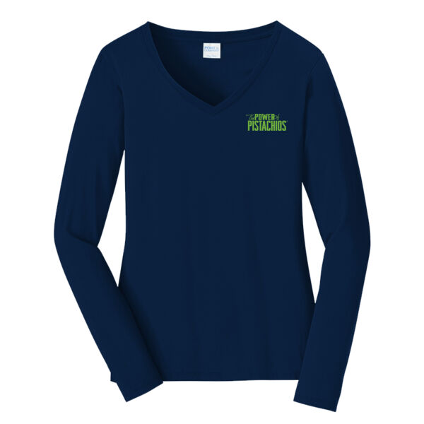 Port & Company® Ladies Long Sleeve Fan Favorite™ V-Neck Tee 2 Thumbnail