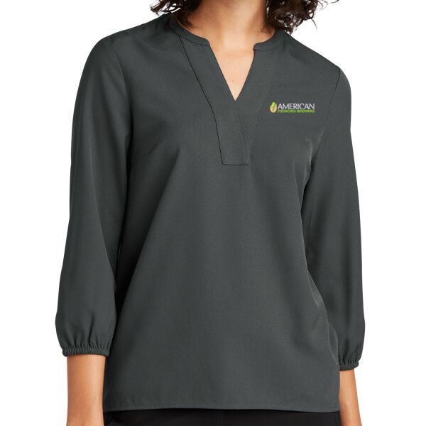 MERCER+METTLE™ Women's Stretch Crepe 3/4-Sleeve Blouse Thumbnail